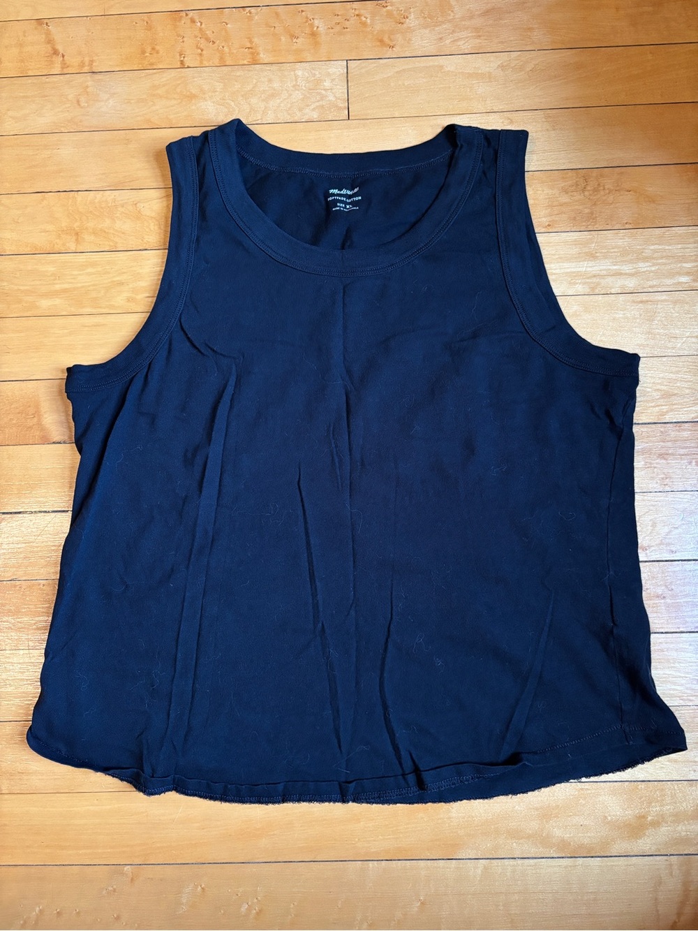 EUC Madewell Softfade Scoop Tank in Jet Black | Crewneck Sleeveless | Women’s XL